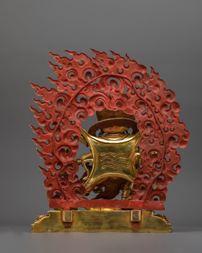 Six-Armed Mahakala Protector Deity Statue | 24K Gold Protector Artwork