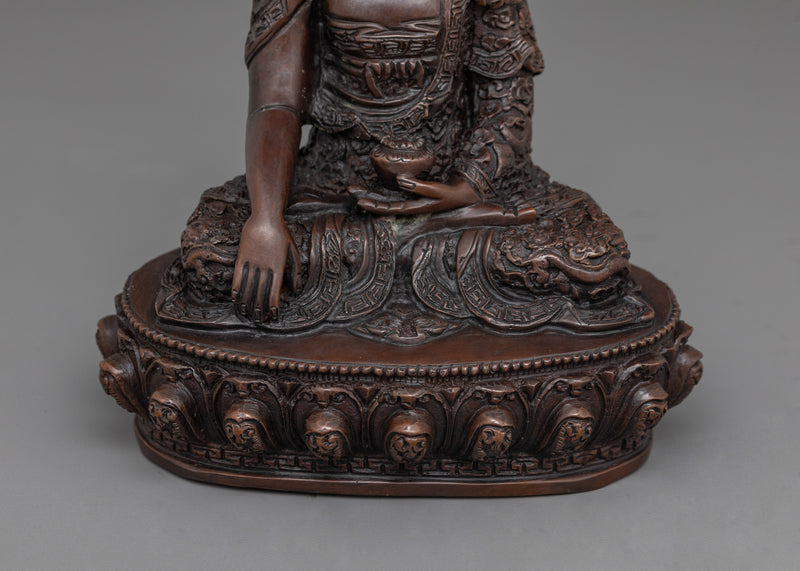 8.1 Inch Shakyamuni Oxidized Buddha Statue | 20.5cm Buddhist Sculpture