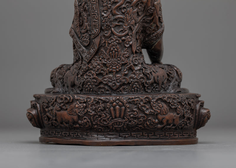 8.1 Inch Shakyamuni Oxidized Buddha Statue | 20.5cm Buddhist Sculpture