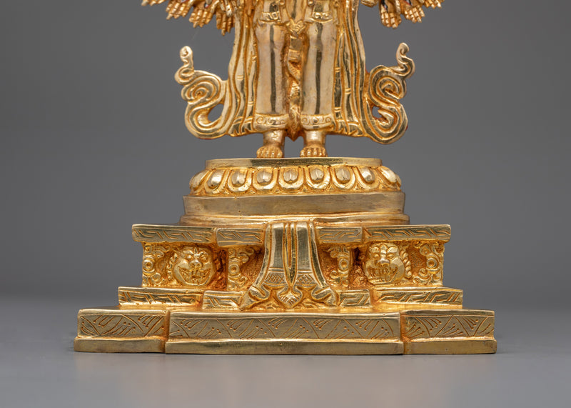 24K Gold Gilded 1000-Armed Chenresig Statue | Handcrafted Compassionate Buddha