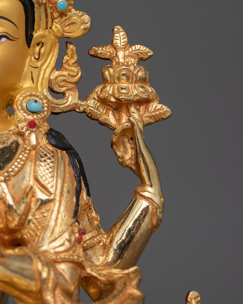 Compassionate Chenresig Dharma Buddha Statue | 24K Gold Gilded Artwork