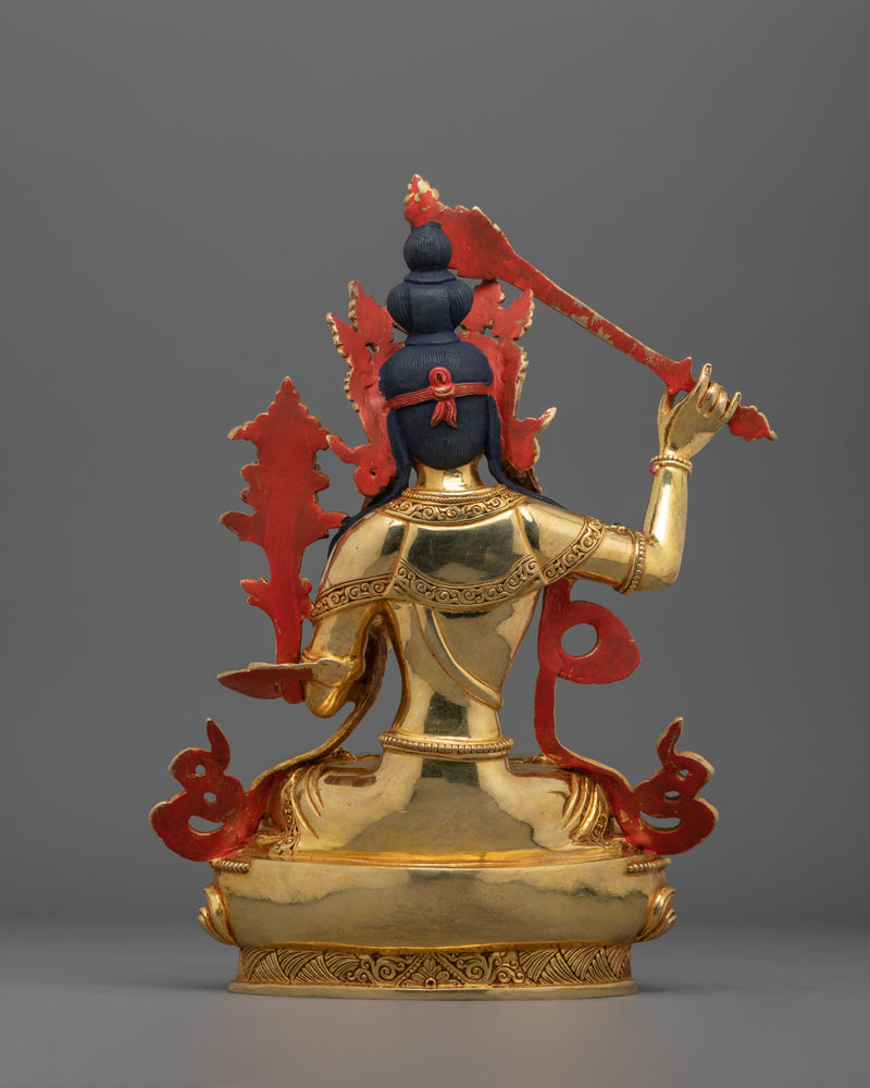 Manjushri Holding Sword Sculpture | Significant Bodhisattva in Mahayana literature