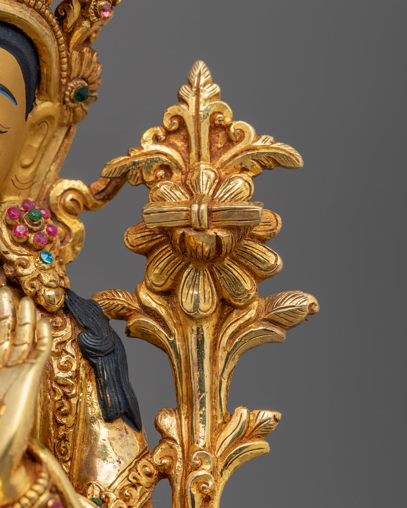 Manjushri Holding Sword Sculpture | Significant Bodhisattva in Mahayana literature