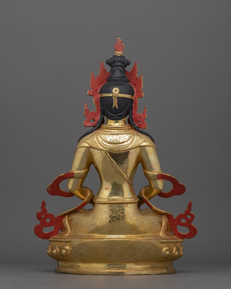 Amitayus Buddha of Long Life Sculpture | Sacred Buddhist Sculpture for Spiritual Well-being