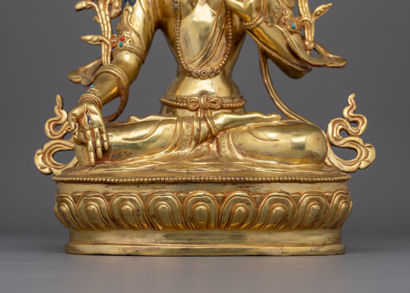 The Buddhist Feminine Deity White Tara Figurine | Tibetan Healing and Compassionate Deity