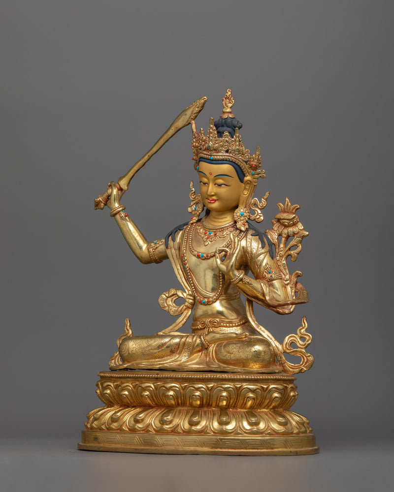 Manjushri Guardian of Spiritual Wisdom Sculpture | Perfect for Meditation and Spiritual Decor