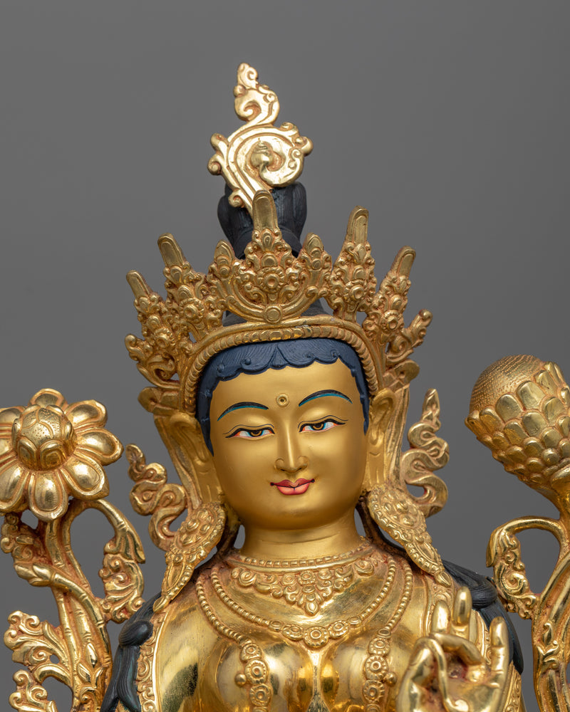 Green Tara Tibetan Goddess Zen Figurine | Beacon of Compassion and Protection