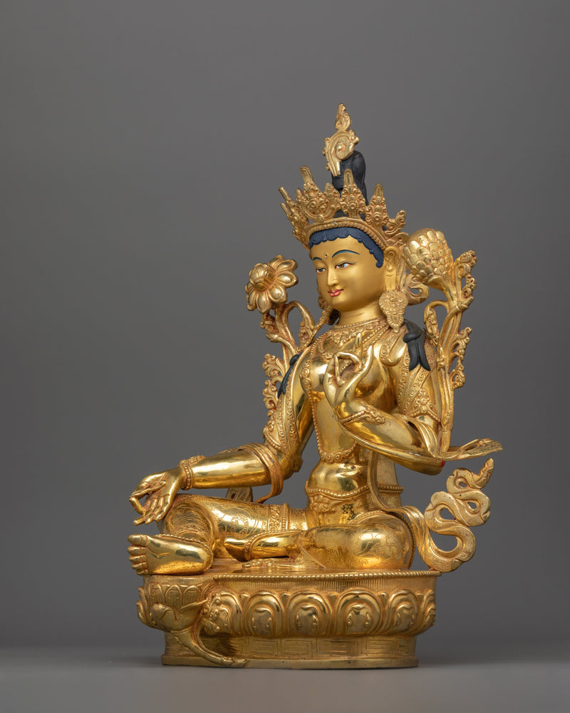 Green Tara Tibetan Goddess Zen Figurine | Beacon of Compassion and Protection