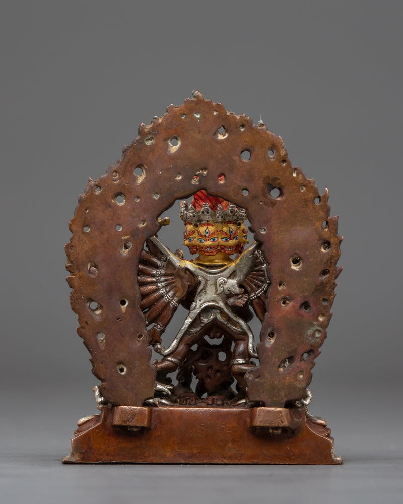 Miniature Yamantaka Sculpture with Companion | Himalayan Buddhist Destroyer of Death