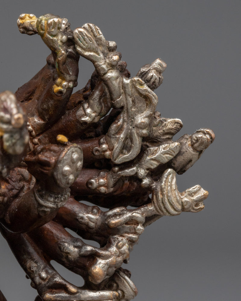 Miniature Yamantaka Sculpture with Companion | Himalayan Buddhist Destroyer of Death