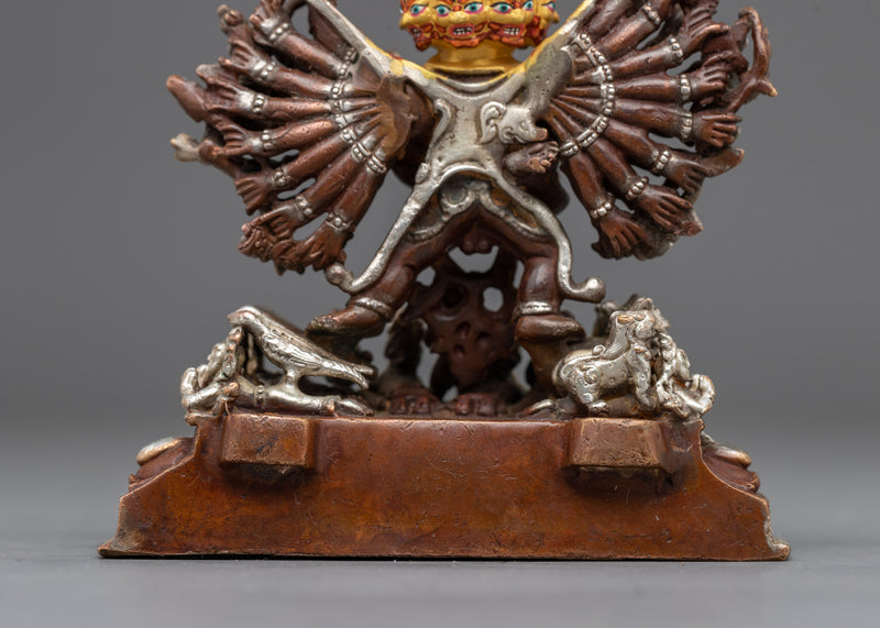 Miniature Yamantaka Sculpture with Companion | Himalayan Buddhist Destroyer of Death