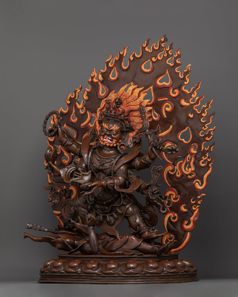 Six Armed Mahakala Wrathful Protector Deity | Powerful Tibetan Protector Deity for Spiritual Practice