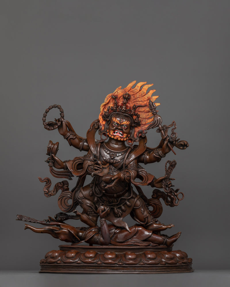 Six Armed Mahakala Wrathful Protector Deity | Powerful Tibetan Protector Deity for Spiritual Practice