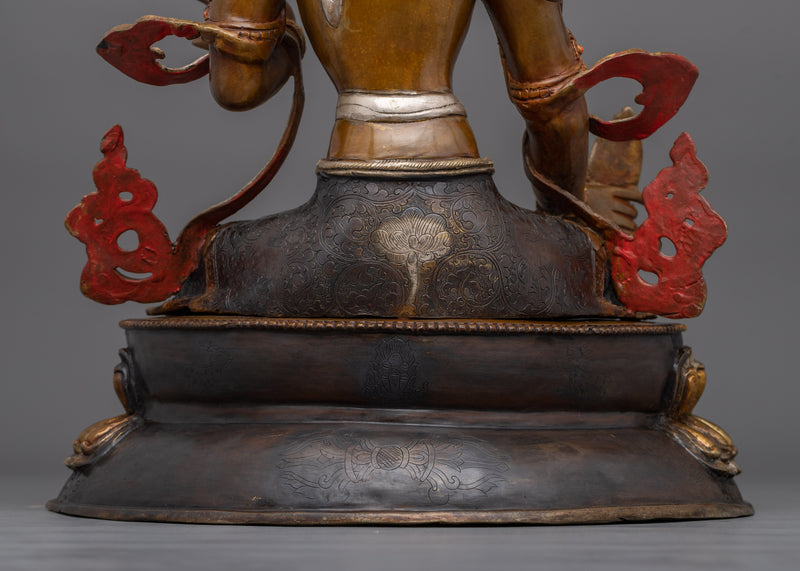 Three Eyes Bodhisattva Dukar Statue | Tibetan Protection and Fierce Compassion Art