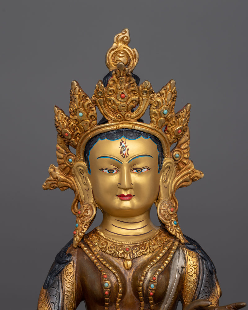 Three Eyes Bodhisattva Dukar Statue | Tibetan Protection and Fierce Compassion Art