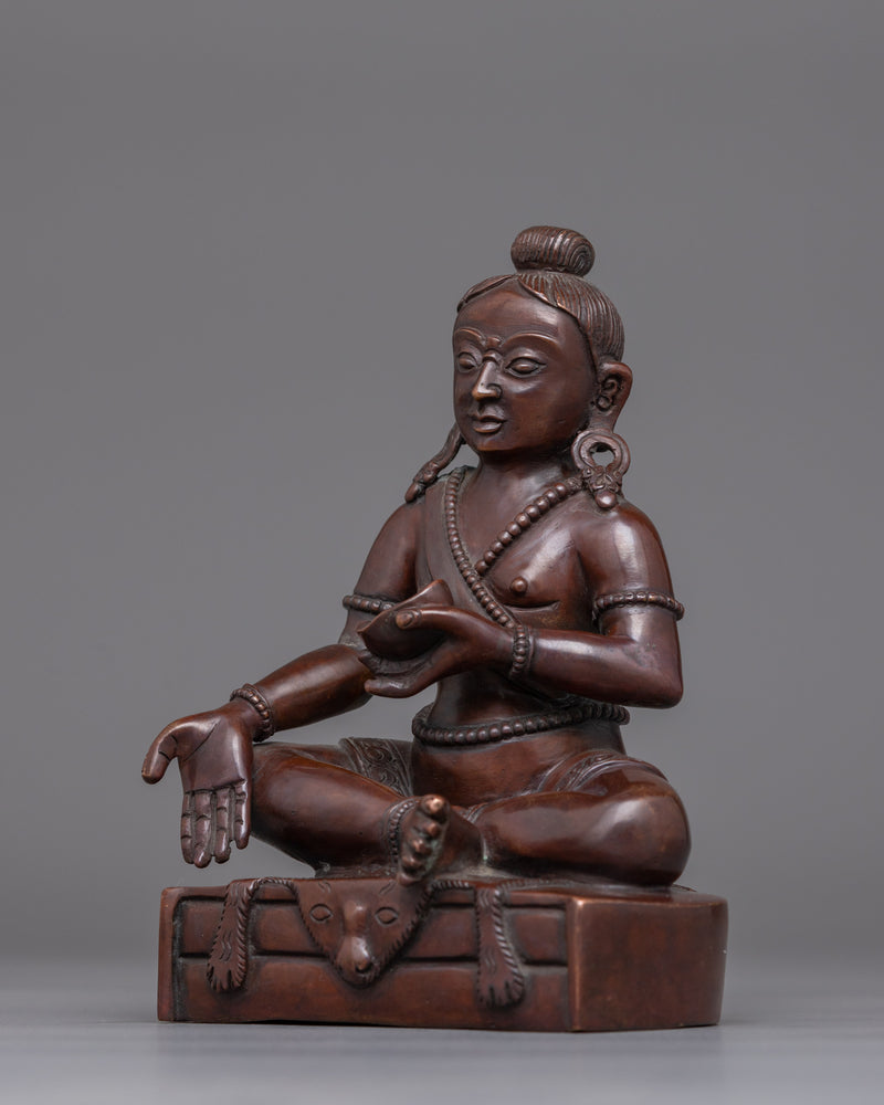 Buddhist Master Mahasiddha Traditionally Carved Statue | Buddhist Sculpture for Shrine