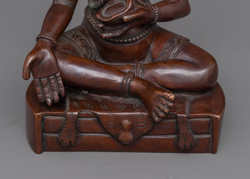 Buddhist Master Mahasiddha Traditionally Carved Statue | Buddhist Sculpture for Shrine