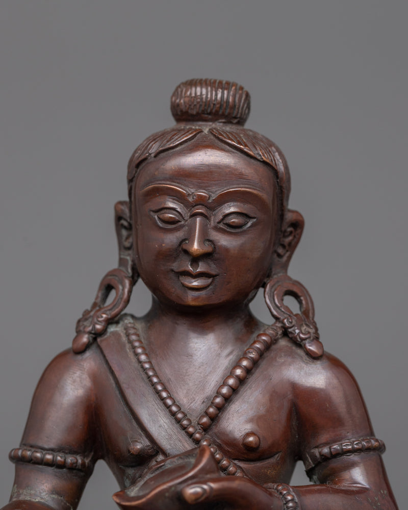 Buddhist Master Mahasiddha Traditionally Carved Statue | Buddhist Sculpture for Shrine