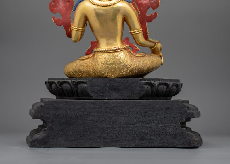 Enlightened Green Tara Guru Figurine of Compassion | Swift Liberator with Utpala Lotus