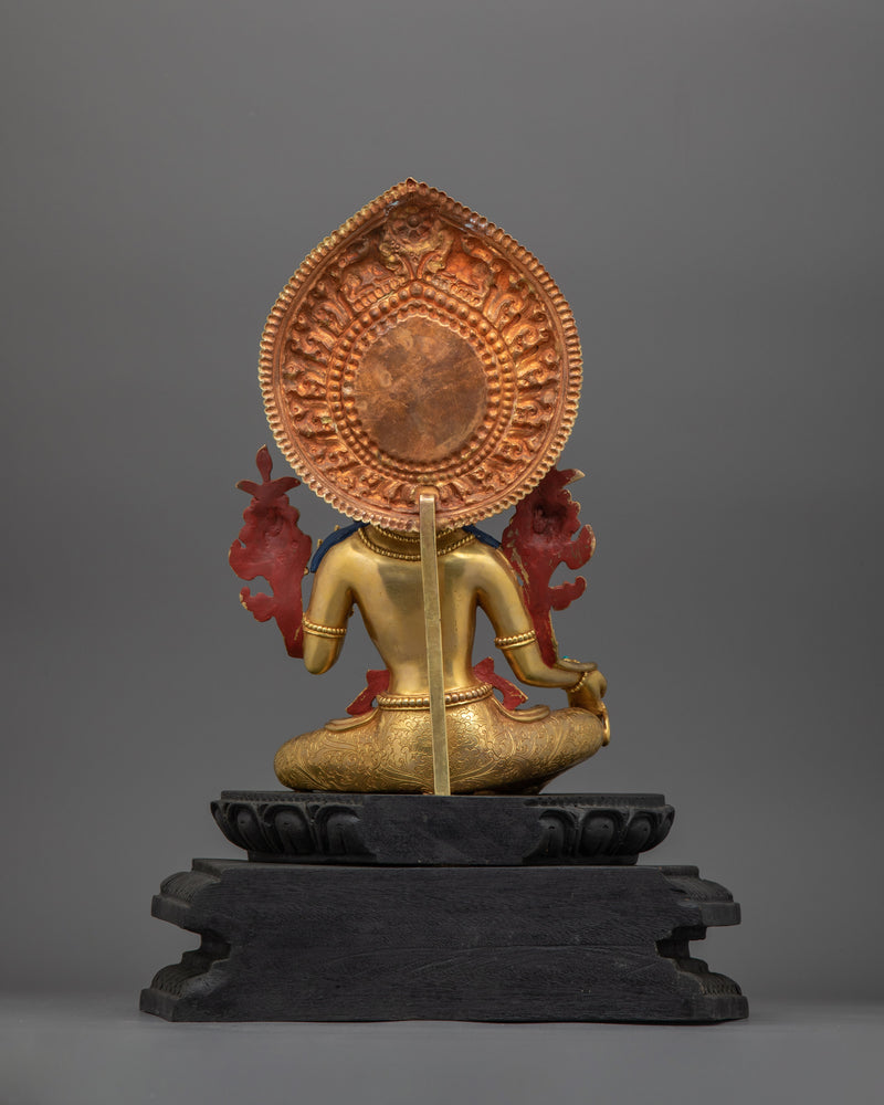 Enlightened Green Tara Guru Figurine of Compassion | Swift Liberator with Utpala Lotus