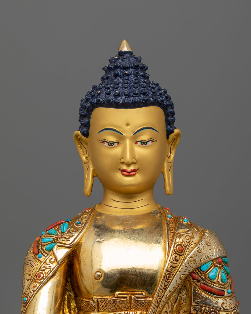 Tranquil Meditating Buddha Shakyamuni Statue | Handcrafted Tibetan Buddha