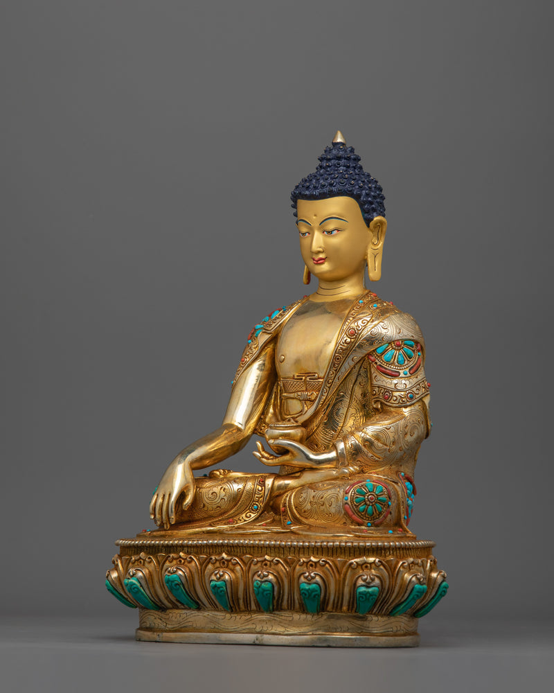 Tranquil Meditating Buddha Shakyamuni Statue | Handcrafted Tibetan Buddha