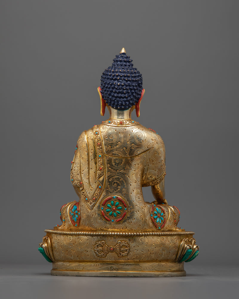 Tranquil Meditating Buddha Shakyamuni Statue | Handcrafted Tibetan Buddha