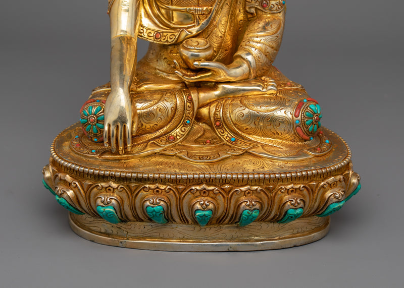 Tranquil Meditating Buddha Shakyamuni Statue | Handcrafted Tibetan Buddha