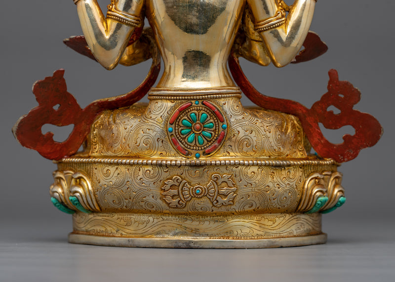 Chenrezig Handmade Buddhist Statue | Four-Armed Compassionate Bodhisattva