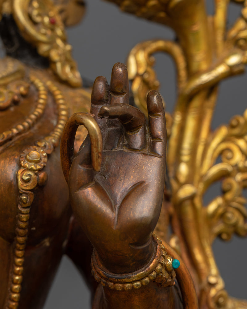 Green Tara Mother of Liberation Sculpture | Embodiment of Compassion and Generosity