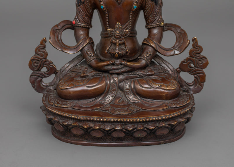 Amitayus Buddha Deity of Boundless Life Sculpture | Symbol of Long Life