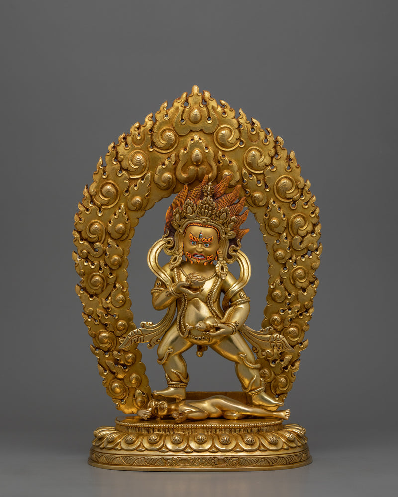 Black Dzambhala Wealth Deity Sculpture 