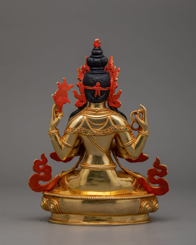 Himalayan Healing Deity Chenrezig Statue | Manifestation of Boundless Compassion