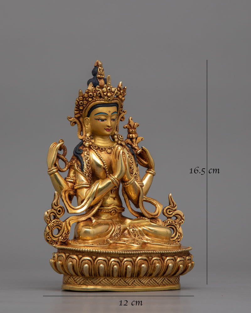 Chenrezig Four-Armed Compassion Deity Sculpture