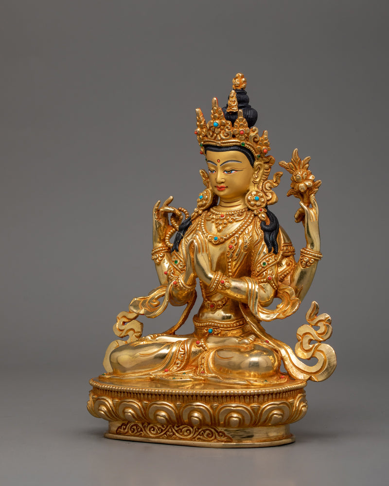 Himalayan Healing Deity Chenrezig Statue | Manifestation of Boundless Compassion