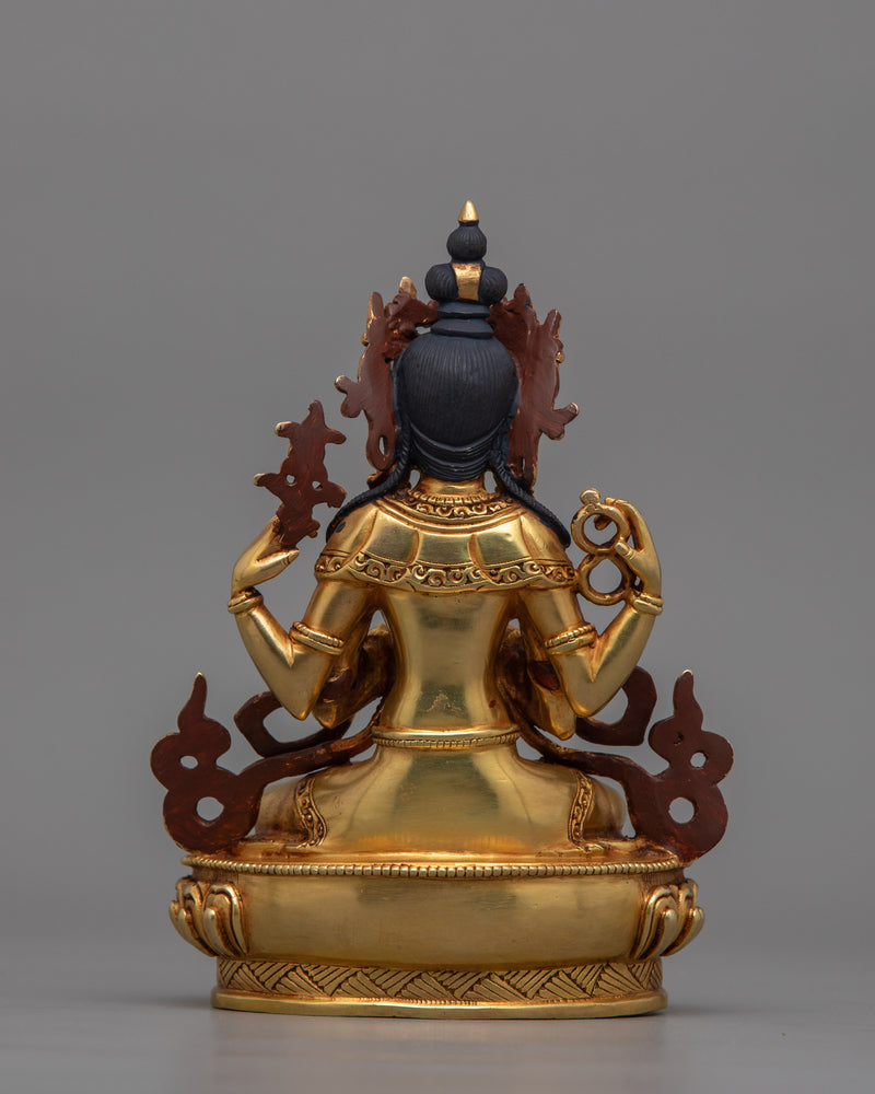 Chenrezig Four-Armed Compassion Deity Sculpture | Avalokiteshvara Statue