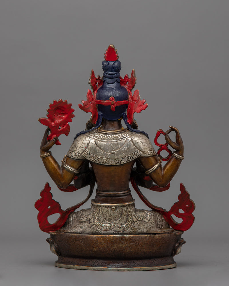 Himalayan Meditating Chenrezig Sculpture | Symbol of Compassion