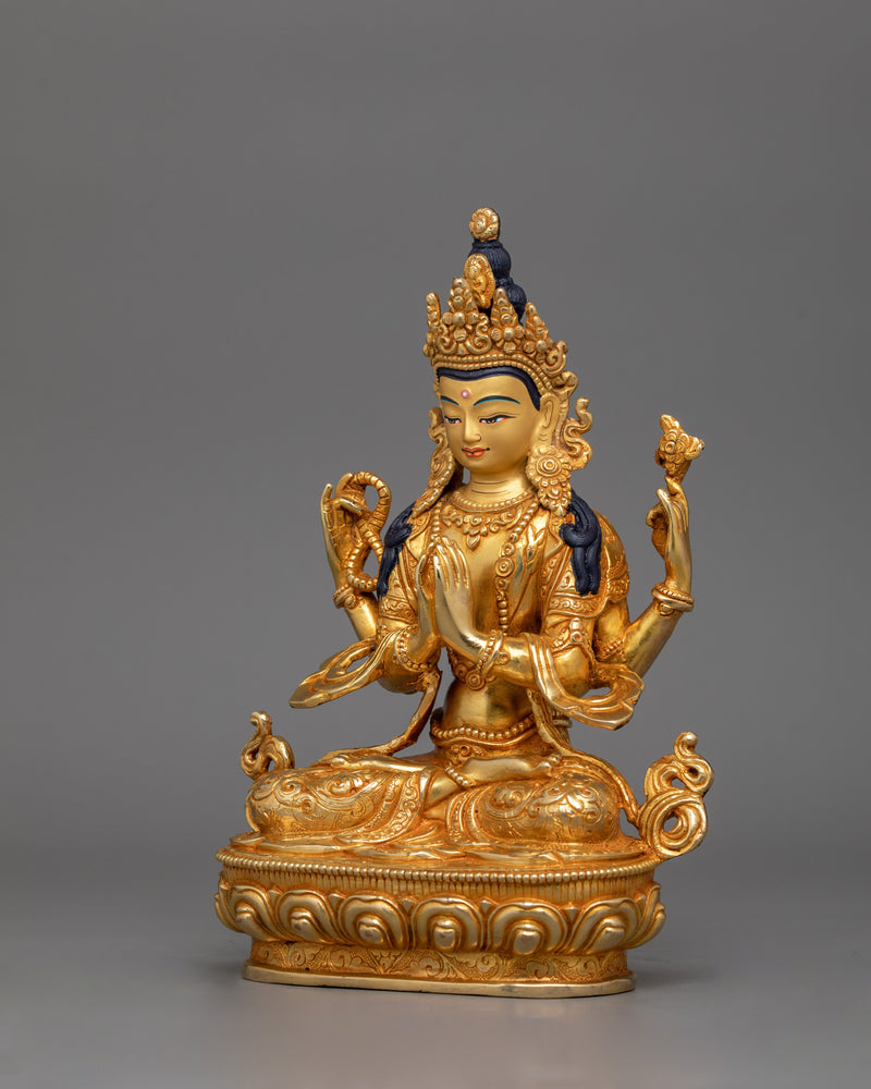 Bodhisattva Chenresig Sculpture | Ideal for Shrine Decoration