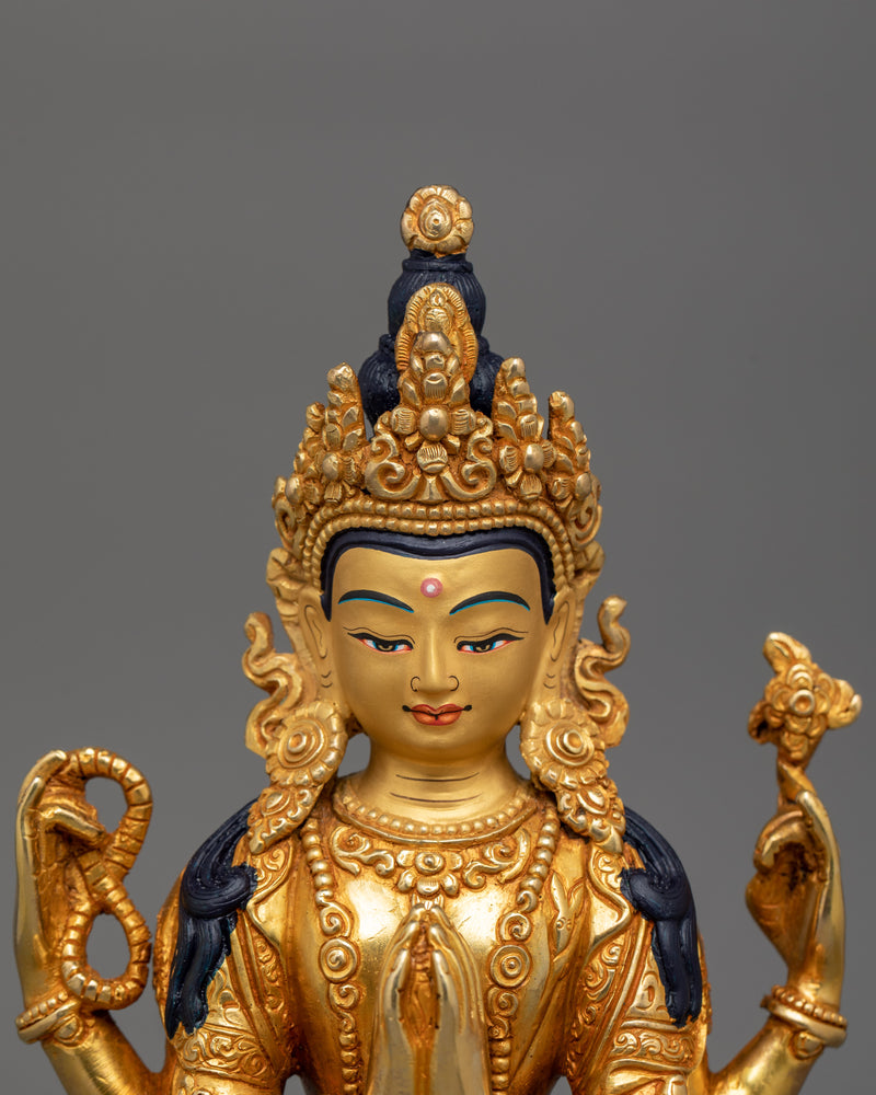 Bodhisattva Chenresig Sculpture | Ideal for Shrine Decoration