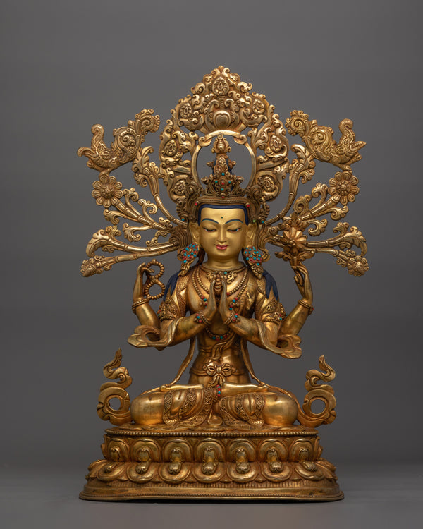 Four Armed Bodhisattva Avalokiteshvara Sculpture