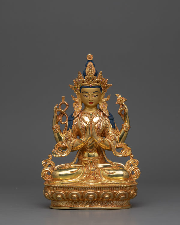 tradtional-himalayan-statue-of-chenrezig