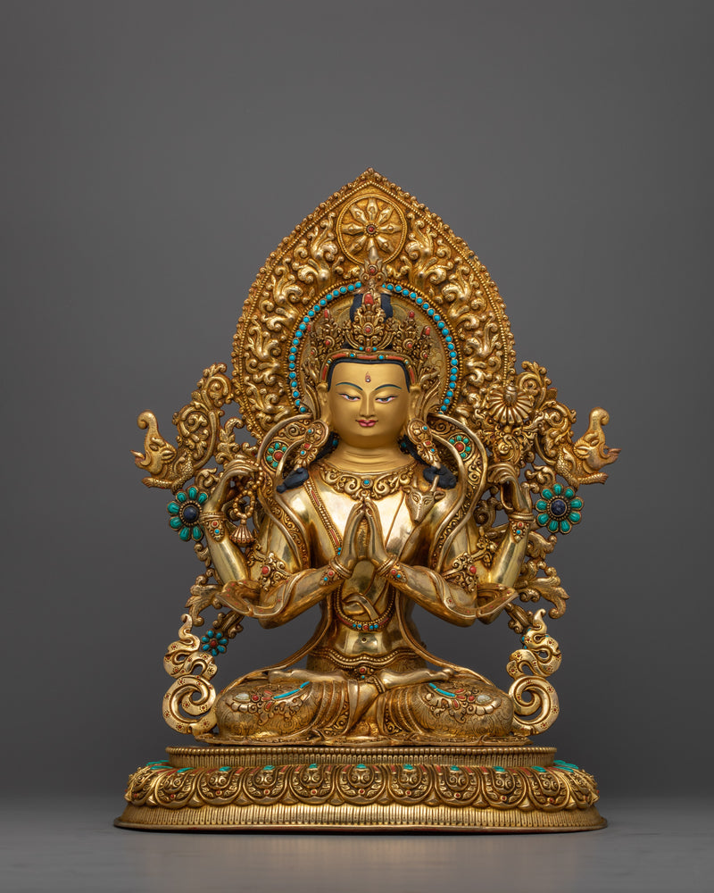 exquisite-chenrezig-gold-statue