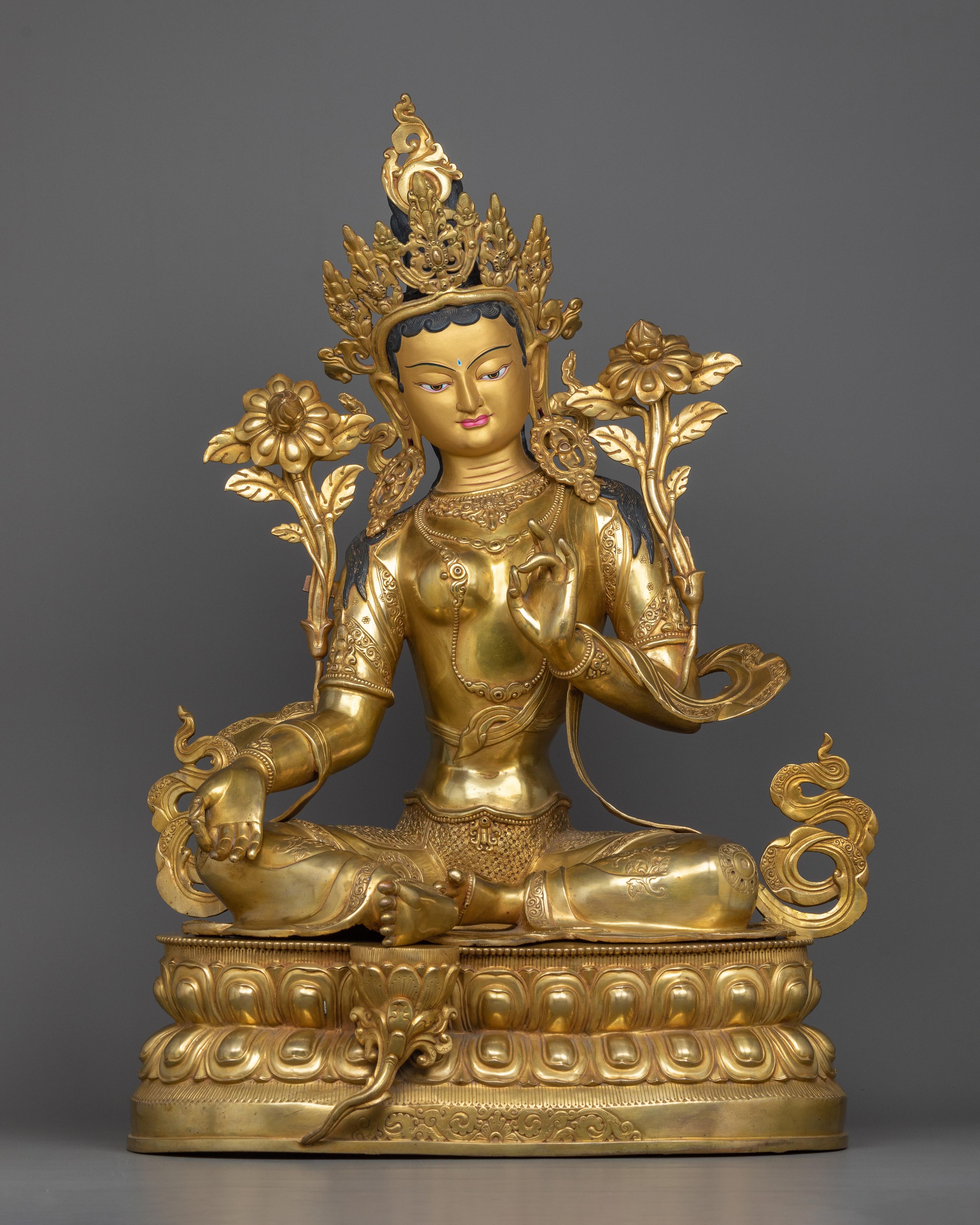 Life-Sized Green Tara Sculpture | A Majestic Manifestation of Compassi