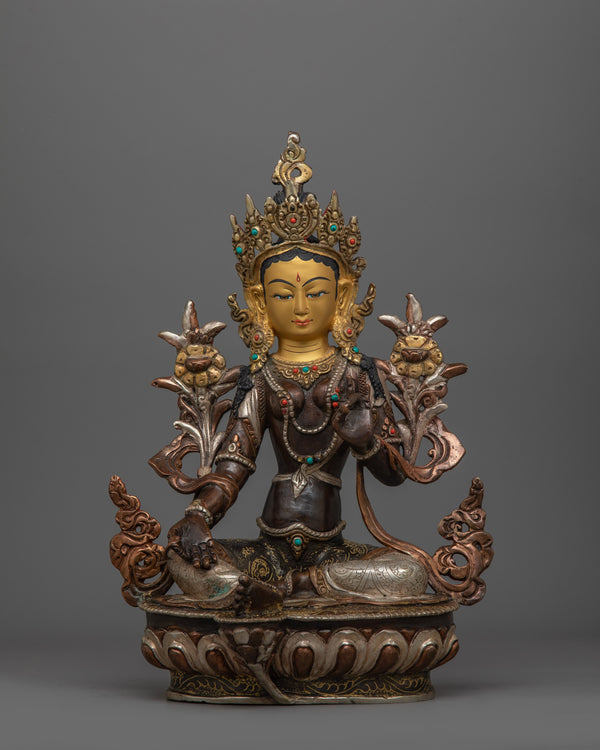 Green Tara Protective Deity Figurine in Buddhism