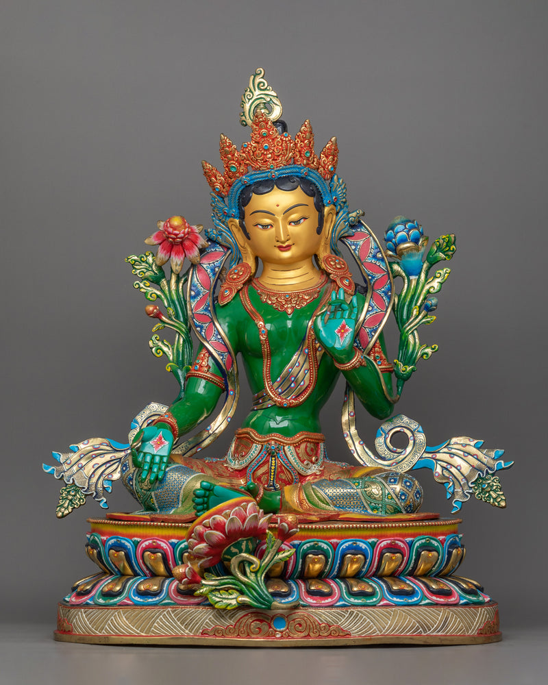 Tibetan Green Tara Goddess Statue