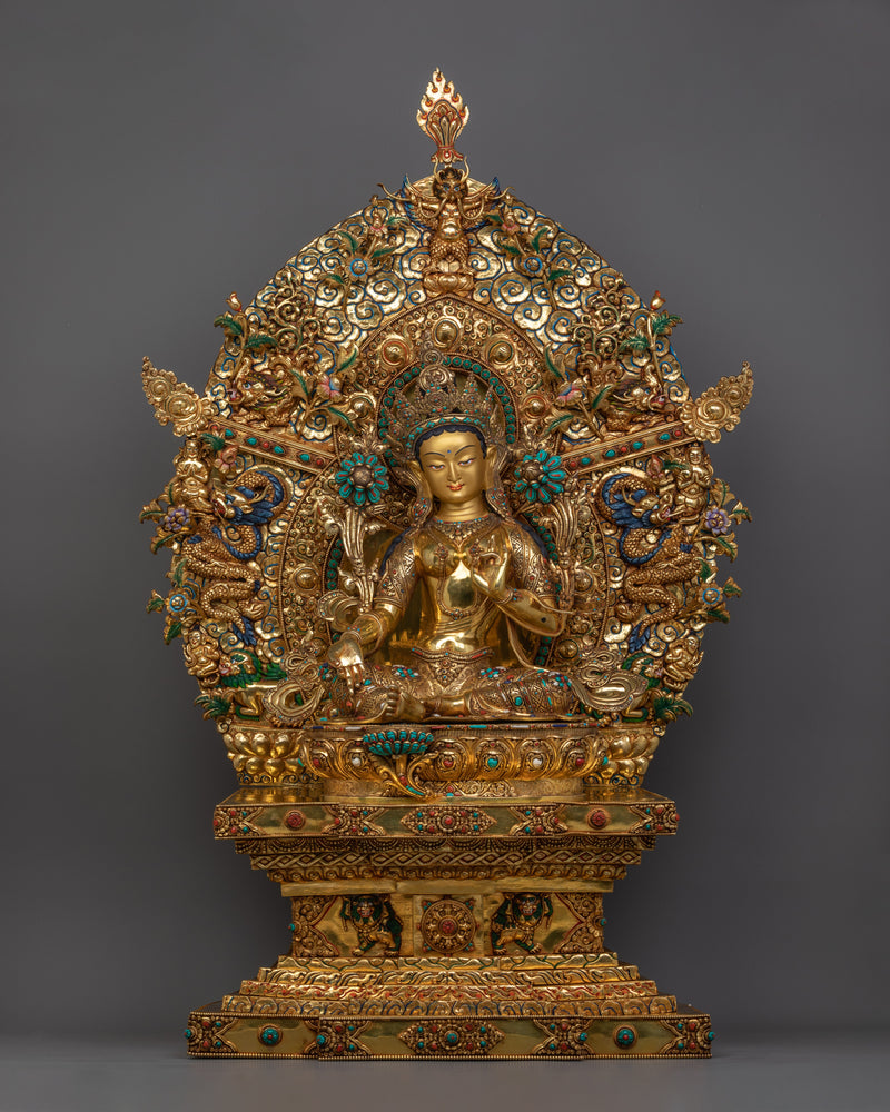 Exquisite Green Tara Statue