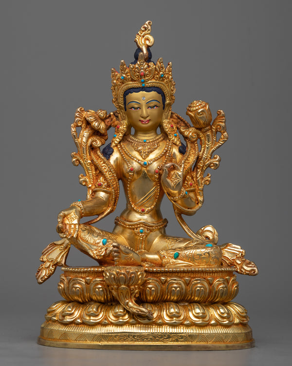 Green Tara 9 Inch Statue