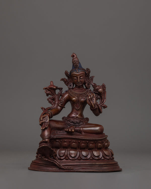 7.3 Inches Small Green Tara Statue