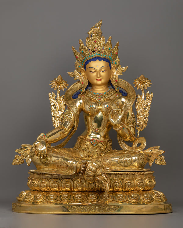 green-tara-statue-in-compassionate-posture