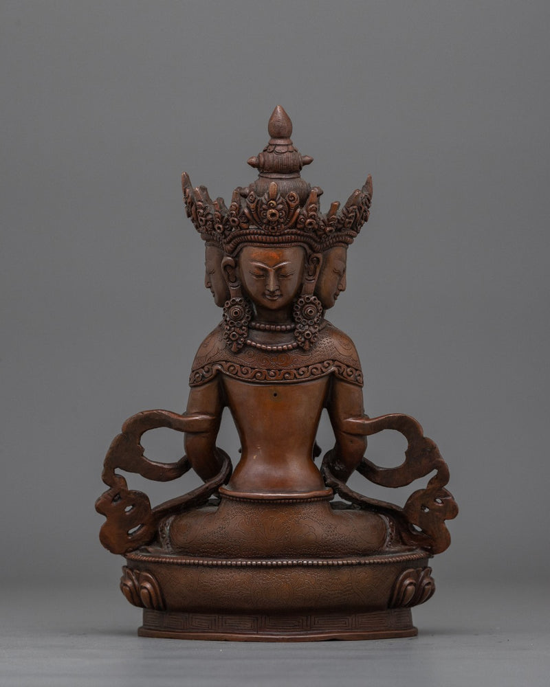 Tibetan Sacred Mahavairocana Figurine | Divine Radiance and Wisdom Icon